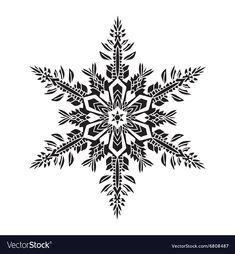 a black and white snowflake on a white background