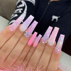 Purple Acrylic Nails, Coffin Nails Long, Starbucks Recipes, Acrylic Nails Coffin Short