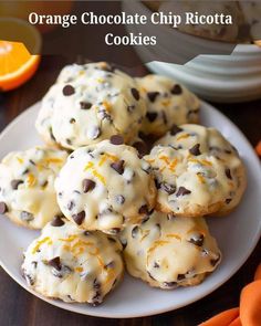 Easy Recipes Ricotta Chocolate, Ricotta Cookies Recipe, Italian Ricotta Cookies, Fast Desserts, Ricotta Cookies, Flour Scoop, Orange Chocolate, Cookie Time, Orange Recipes