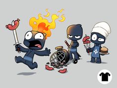 Ninja BBQ for $15 Day Of The Shirt, Fire Drawing, Minimal Drawings, Character Design Sketches, Cartoon Memes, Summertime Fun, Old Cartoons, Cartoon Character Design, 3 Kids