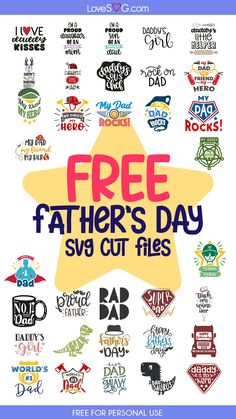 the free father's day svg cut files are available for use in this project