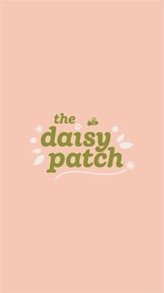 the daisy patch logo on a pink background