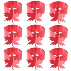 twelve red paper leaves are arranged in a circle on a white background photo and clipping is also available for purchase