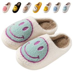 PRICES MAY VARY. 【Thick Sole & Comfy】: This Smile Slippers use about 2CM cushioned thick sole, very soft and will free your feet, making you walk comfortably all time. And the Smile slippers's sole adopts non-slip texture, effectively prevent slipping on wet ground. 【Great Gifts】 : Stylish smile slippers, smile design and the collision of different color uppers. Full of fashion sense, relaxed and happy, adding fun for your life. And wish the smile always be with you. 【Unique Smile Face Design】: Preppy Slippers, Smile Face Slippers, Smile Slippers, Happy Face Slippers, Man Pillow, Happy Smiley Face, Cloud Cushion, Indoor Outdoor Slippers, Retro Preppy