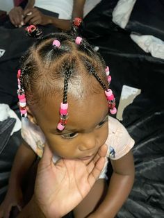 Toddler girl hairstyles with beads Black Baby Girl Hairstyles Braids, Girls Beaded Hairstyles, Toddler Mixed Girl Hairstyles, Mixed Toddler Girl Hairstyles, Toddler Beaded Hairstyles For Kids, Toddler Girl Hairstyles Black, Toddler Braided Hairstyles With Beads, Toddler Hairstyles Girl Black