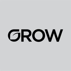 the word grow in black and white on a gray background with an arrow pointing to it