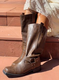 Wrecked Western Boots Brown Festival Shoes, Equestrian Boots, Faux Leather Boots, Lace Up Wedges, Stylish Boots, Hozier, Boot Brands, Casual Sport Shoes, Boots Brown