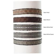 a stack of different types of bracelets on top of each other, labeled in the following words