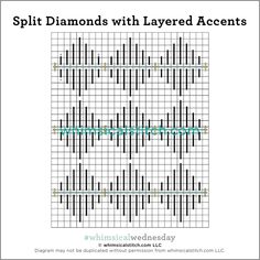 a cross stitch pattern with the words split diamonds with layered accents