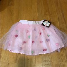 New Pom Pom Tulle Skirt By Halabaloo In Size 3t. Kids Bottoms, Tulle Skirt, Pom Pom, Color White, Skirt, Pink, White, Color