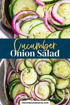 cucumber salad in a bowl with the words best easy cucumber salad