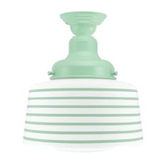 a green and white striped light fixture