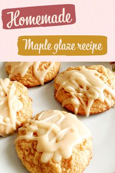 Plate of cookies with maple icing Maple Glaze Frosting, Easy Maple Glaze Icing, Maple Royal Icing Recipe, Homemade Maple Syrup Recipe, Maple Glaze Cookies, Maple Topping, Maple Icing Recipe, Maple Syrup Frosting, Maple Syrup Icing