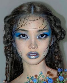 Creepy Mermaid Makeup, Creepy Siren Costume, Poseidon Costume Woman, Goth Mermaid Outfit, Water Fairy Makeup, Mythical Makeup, Wet Look Makeup, Siren Hair, Venus Outfits