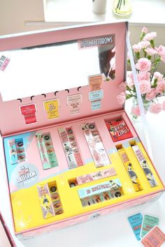 How BEAUTIFUL is the packaging for Benefit's new brow collection? *swoon* Koleksi Makeup, Alat Makeup, Birthday Makeup, Makeup Aesthetic, Dior Makeup, Trendy Makeup, Pink Makeup