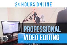 an image of a professional video editing course with the words 24 hours online on it