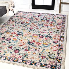 In a small-scale pattern replete with all the classic Persian motifs flowers, vines, medallions, and a chic border this rug is perfect for any room. Whether forming the foundation for a layered bohemian look or as the accent in a traditional room, the super soft polypropylene looks and feels great underfoot. And with a stunning combination of colors navy, red, pink, yellow, aqua, ivory, and more it will bring levity to any style of decor. Color: Beige/Multi. Pattern: Border,Floral,Moroccan,Persi Modern Persian Rug, Eclectic Area Rug, Flowers Vines, Floral Area Rug, Persian Motifs, Floral Area Rugs, Persian Area Rugs, Vintage Country, Beige Area Rugs