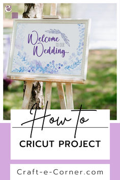 a sign with the words how to cricut project on it in front of a tree