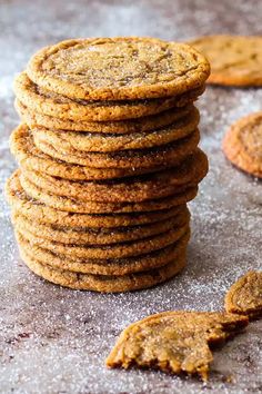 a stack of cookies sitting on top of a table