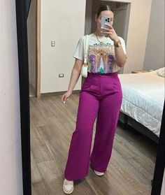 Erika Girardi Outfits, Retail Outfits Work Casual Summer, Outfits Curvy Juvenil, Sharon Jones, Outfits Gorditas, Effortless Outfit, Stylish Work Attire, Purple Pants, Business Casual Outfits For Work