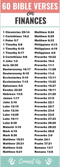 the bible verses for finance with numbers and symbols in pink, blue, and green