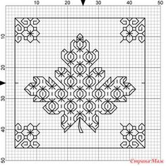 a cross stitched snowflake is shown in the middle of a graph paper