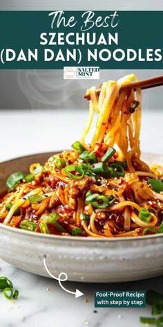 Pork Dan Dan Noodles, Spicy Chicken Noodle Recipes, Easy Chinese Noodle Recipes, Chinese Spicy Noodles, Vegan Dan Dan Noodles, Chicken Asian Noodles, Asian Noodle Side Dish, Chinese Noodles Soup, Dragon Noodles Recipes