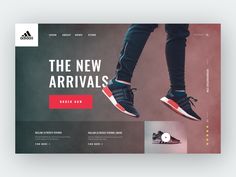 the landing page for adidas's new arrivals website is shown in this image