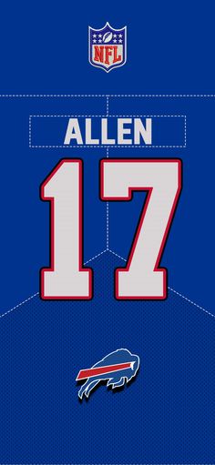 the new york giants name and number jersey for allen 17, which is on display