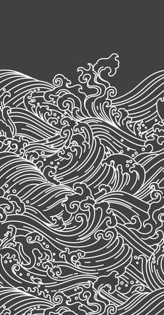 an image of waves in the ocean on a black and white background with space for text