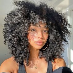 Afro With Layers, Natural Permed Hairstyles, Curly Hair Cuts 3b 3c, Curly Hair Cuts Black Women, Natural Curly Hair Black Women, Coily Bob, Curly Afro With Bangs, Natural Curly Black Hair, 3c Mullet