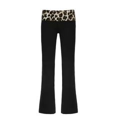 Fold Over Black & Brown Leopard Print Yoga Pants With A Flare Bottom And Stretchy Spandex Material #Leopard #Pants #Spandex #Animalprint Foldover Leggings Y2k, Stretch Wide Leg Leopard Print Pants, Stretch Leopard Print Wide Leg Bottoms, Stretch Wide Leg Leopard Print Bottoms, Stretch Leopard Print Pants For Loungewear, Leopard Print Stretch Bottoms Full Length, Stretch Leopard Print Bottoms For Loungewear, Leopard Print Stretch Full-length Bottoms, Leopard Print Stretch Full Length Bottoms