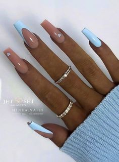 May Nails, Girly Acrylic Nails, Her Nails, French Acrylic Nails, Acrylic Nails Coffin Short, Chic Nails, Fancy Nails, Nail Arts, Nail Polishes