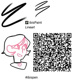 a qr - code with an image of a woman's face and the word ibispaint on it