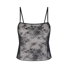 ULTRA FINE LACE CAMI | ONYX Chic Sleeveless Mesh Top With Built-in Bra, Cami Top With Built-in Bra For Evening, Flirty Camisole With Built-in Bra For Date Night, Flirty Camisole With Built-in Bra For Night Out, Chic Lace Cami Top With Built-in Bra, Elegant Lace Top With Built-in Bra, Evening Cami Tops With Built-in Bra, Chic Mesh Cami Top For Summer, Chic Cami Mesh Top For Summer