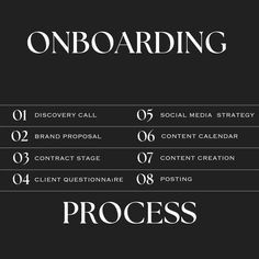 a black and white poster with the words onboarding on it's back side