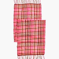 Nwt Madewell Azalea Plaid Gauzy Pink Plaid Scarf New Great Gift Idea Sold Out Online. Soft And Gauzy, This Oversized Plaid Scarf Goes Makes Any Cold-Weather Outfit Waaay Cozier. Wear It Around Your Neck On Outside Strolls Or Wrapped Around You Like A Mini Blanket At Home. 78 3/4"L X 19 1/2"W. Acrylic/Wool/Nylon Gauzy Plaid Scarf Color: Azalea Plaid Azalea Pink Plaid Scarf, Mini Blanket, Plaid Capes, Madewell Accessories, Pompom Scarf, Cold Weather Outfit, Scarf With Fringe, Winter Plaid, Animal Print Scarf