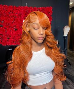 Process and shipping time 10-14 days. Shipping: Royal Mail - Sig Next day delivery  Colour: Orange   Texture: Body Wave Lace: Thin Transparent Lace  Density: 3 Bundles + Frontal  Hair Quality: Raw Human Hair Cap size: Medium / Average Size ( Can request bigger or smaller size) Side Part Ginger Wig, Ginger Side Part Wig, Ginger Orange Hair, Wigs Hairstyles, Frontal Wig Hairstyles, Frontal Hairstyles, Body Wave Wig, Body Wave Hair, Front Lace Wigs Human Hair