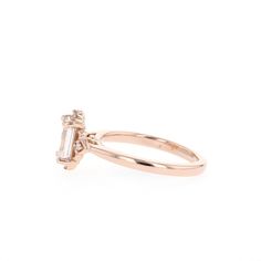 Evy – Olive Avenue Jewelry Olive Avenue, Olive Avenue Jewelry, Cathedral Setting, Emerald Cut Engagement, Morganite Diamond, Emerald Engagement Ring Cut, Step Cut, Gold Halo, Engagement Ring Cuts