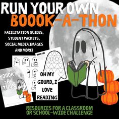 a poster with the words run your own book - at - thon