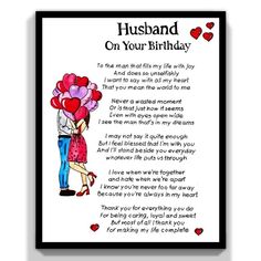 a card with the words husband on your birthday