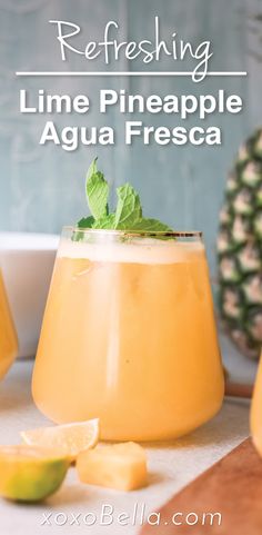 image of an agua fresca summer drink. Pineapple Agua Fresca, Agua Fresca Recipe, Pineapple Water, Drink Recipes Nonalcoholic, Summer Drink Recipes, Refreshing Drinks Recipes, Crockpot Dinners, Mocktail Recipes, Nutrition Food