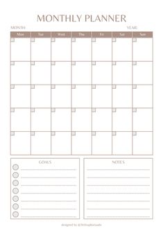 a printable calendar for the month planner