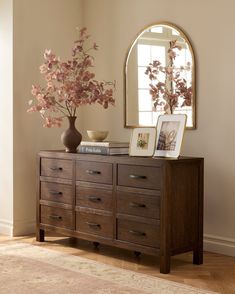 Dark Wood Dresser, Sideboard Styles, Dresser Design, Dinning Room Design, Rustic Pottery, Wood Dresser, Shop The Look, Dream Rooms, Dark Wood