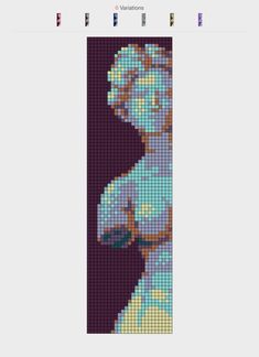 a cross stitch pattern with a woman's torso