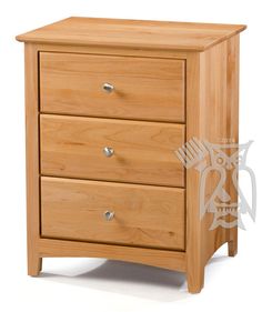 a wooden chest with three drawers on one side and two small drawers on the other