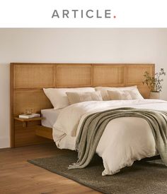 Interior Design Inspo Natural Wood Master Bed, King Day Bed, Bed Under Small Window, Elegant Hotel Bedroom, Citizenry Bedroom, Neutral Mid Century Bedroom, White Oak Bed Frame, Serene Master Bedrooms Decor, Dune Bedroom