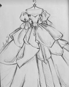 a drawing of a dress on a hanger