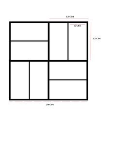 a diagram showing the size and width of an area with three different sections in it