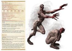 an image of a zombie character from the movie creature hunter, with information about its body and head